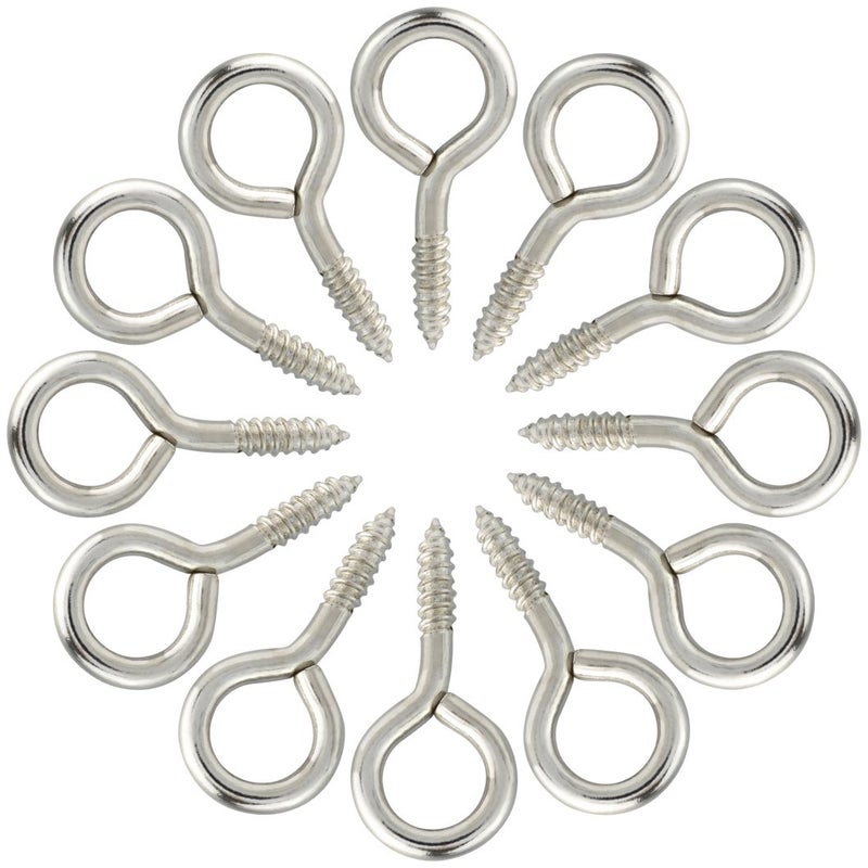 Wobe 100pcs Small Screw Eye Shape Hanging Screw Hooks 1" Lag Thread Self-Tapping Eyebolt Ring Zinc Plated Indoor and Outdoor - Image 3